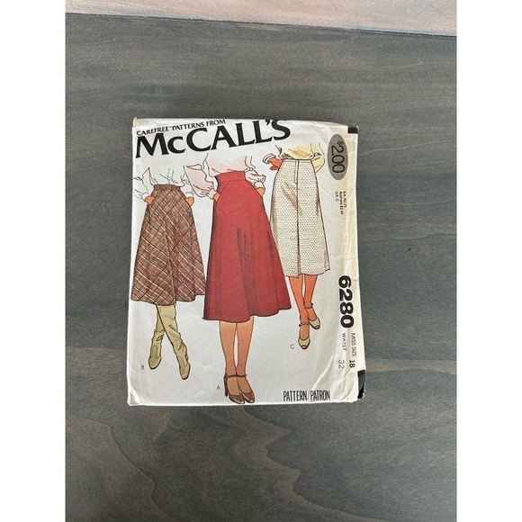 McCalls Vintage Uncut Misses Set of Skirts Size 18 Pattern No 6280 - Picture 1 of 7